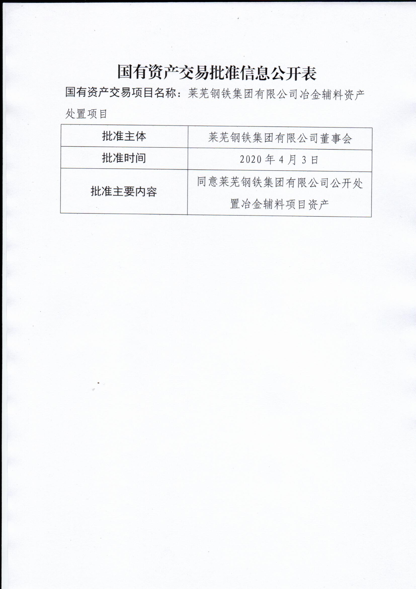 國有資產交易批準信息公開表